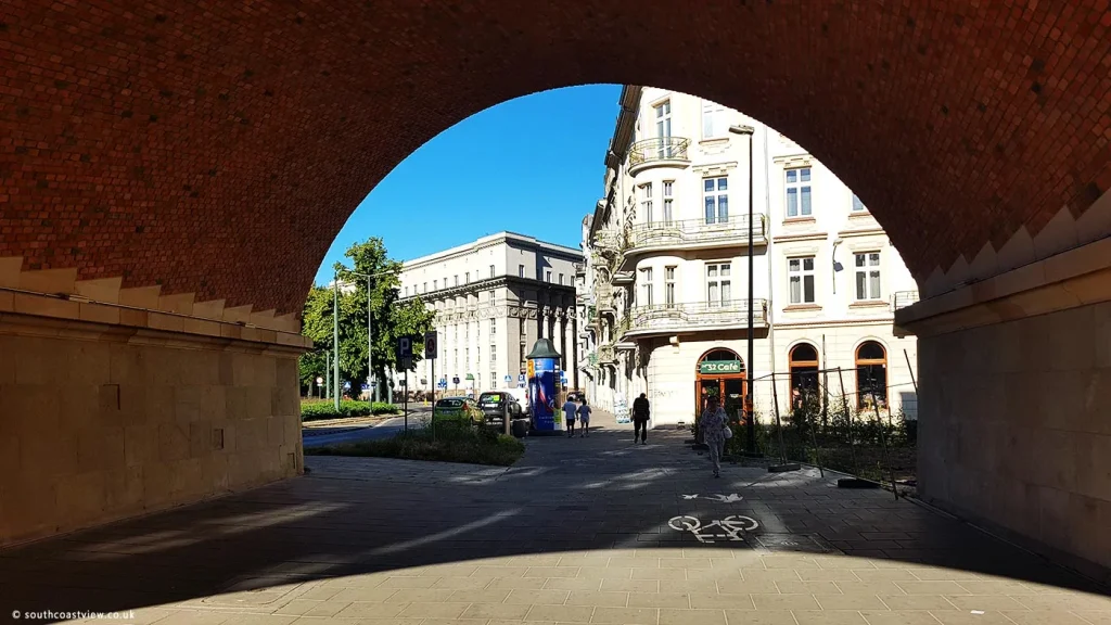 Kraków Grzegórzki Viaduct looking towards Wielopole Street