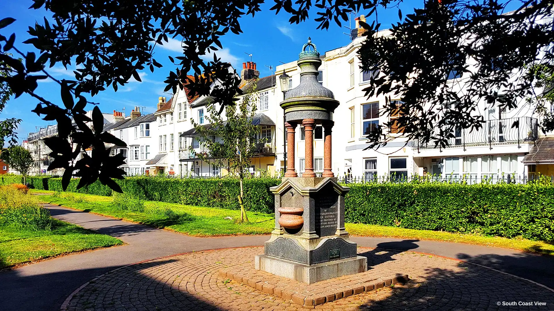 A south coast view of Jubilee Fountain Bognor Regis.