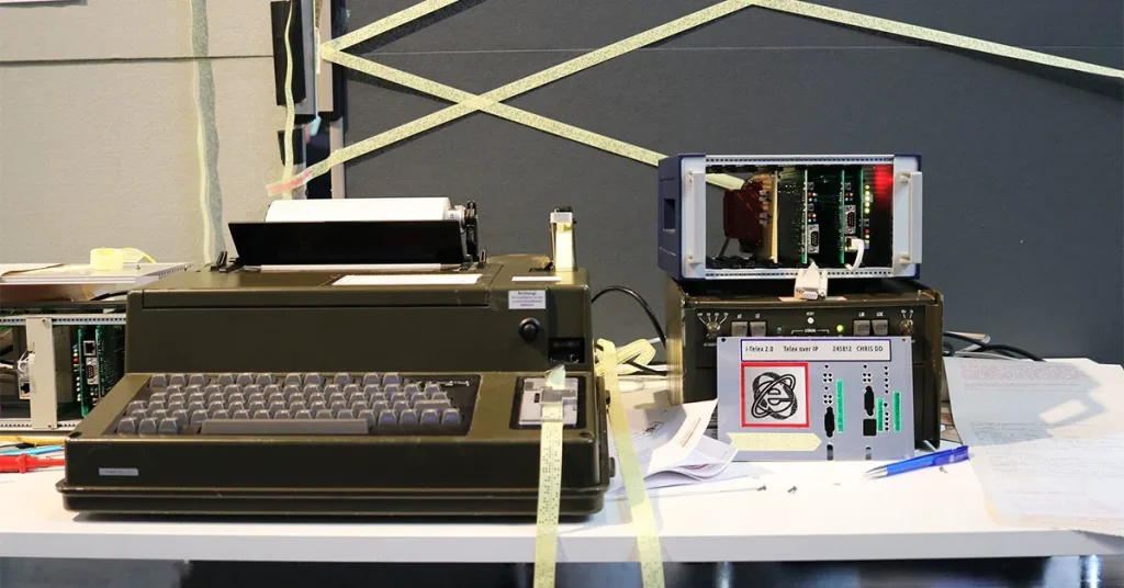 Siemens FS200 teleprinter and i-Telex interface.