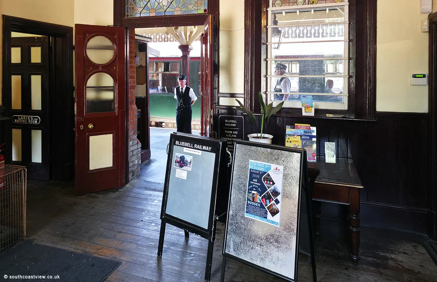 Ticket hall at Sheffield Park Station Ticket office at Sheffield Park Station.