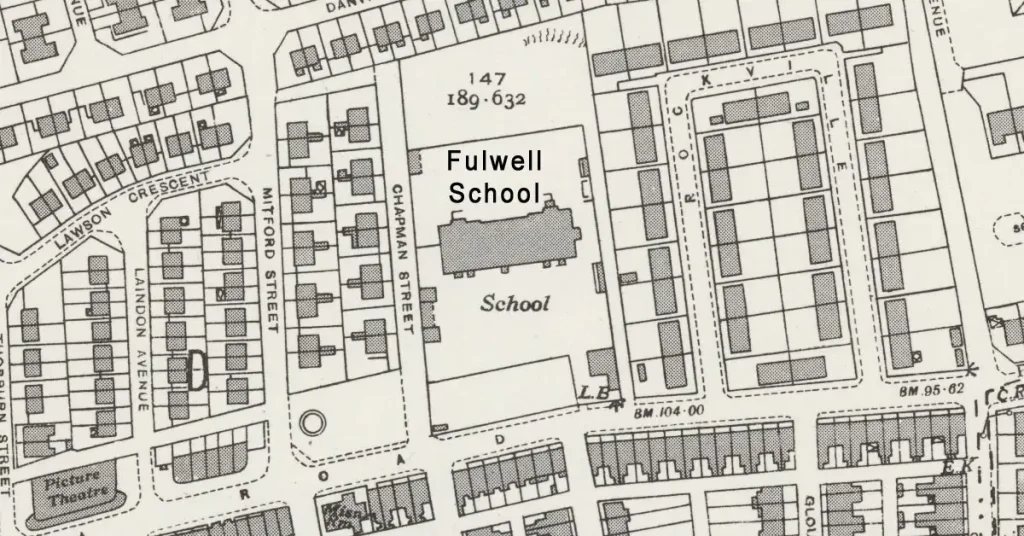 Fulwell School map depicting my 1960s life in Sunderland.