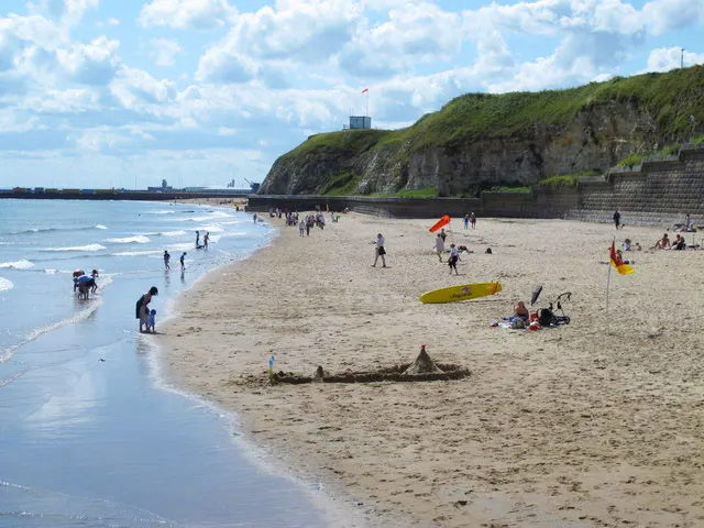 Depicting Life in Sunderland at Roker Beach.